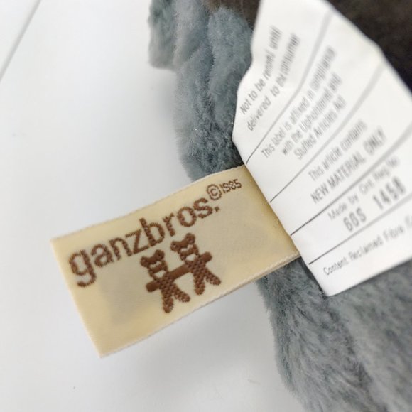 Vintage Ganz Bros Gray Wrinkles Plush 12" Stuffed Animal 1985 Puppy Dog - Picture 8 of 11